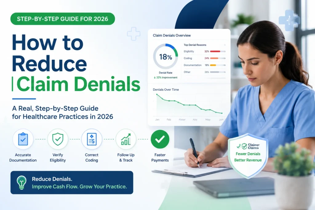 design blog post feacher image How to Reduce Claim Denials | A Real, Step-by-Step Guide for Healthcare Practices in 2026