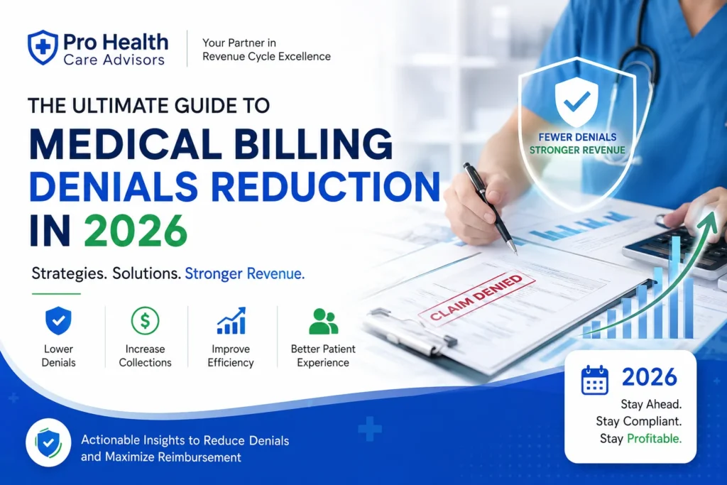 medical billing denials reduction guide 2026 Pro Health Care Advisors