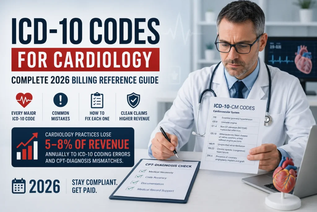 ICD-10 codes for cardiology 2026 billing reference guide common mistakes