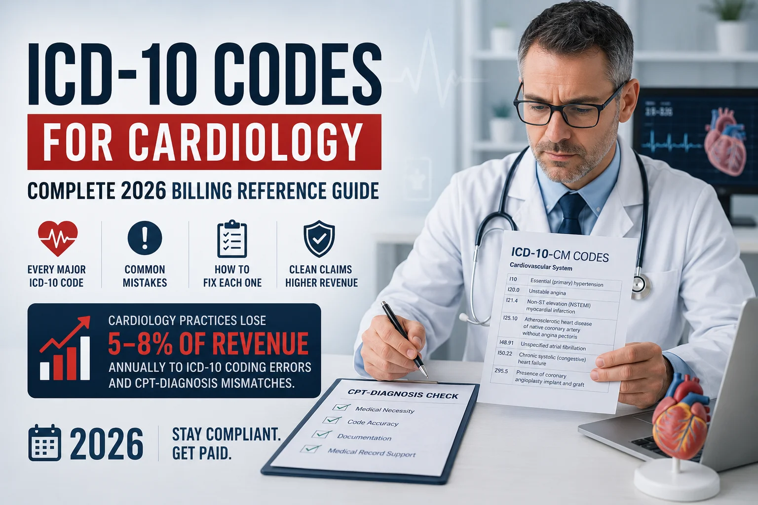 ICD-10 codes for cardiology 2026 billing reference guide common mistakes