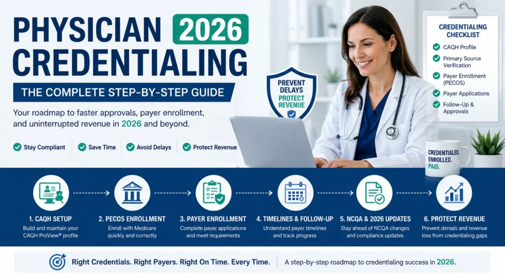 physician credentialing 2026 complete step by step guide payer enrollment CAQH PECOS