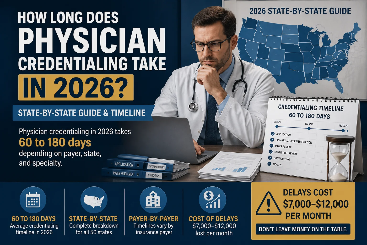 how long does physician credentialing take 2026 state by state guide timeline