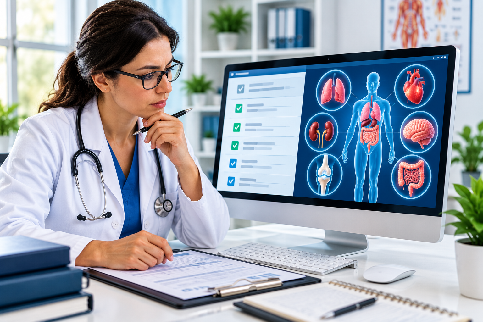Doctor Reviewing Medical Records