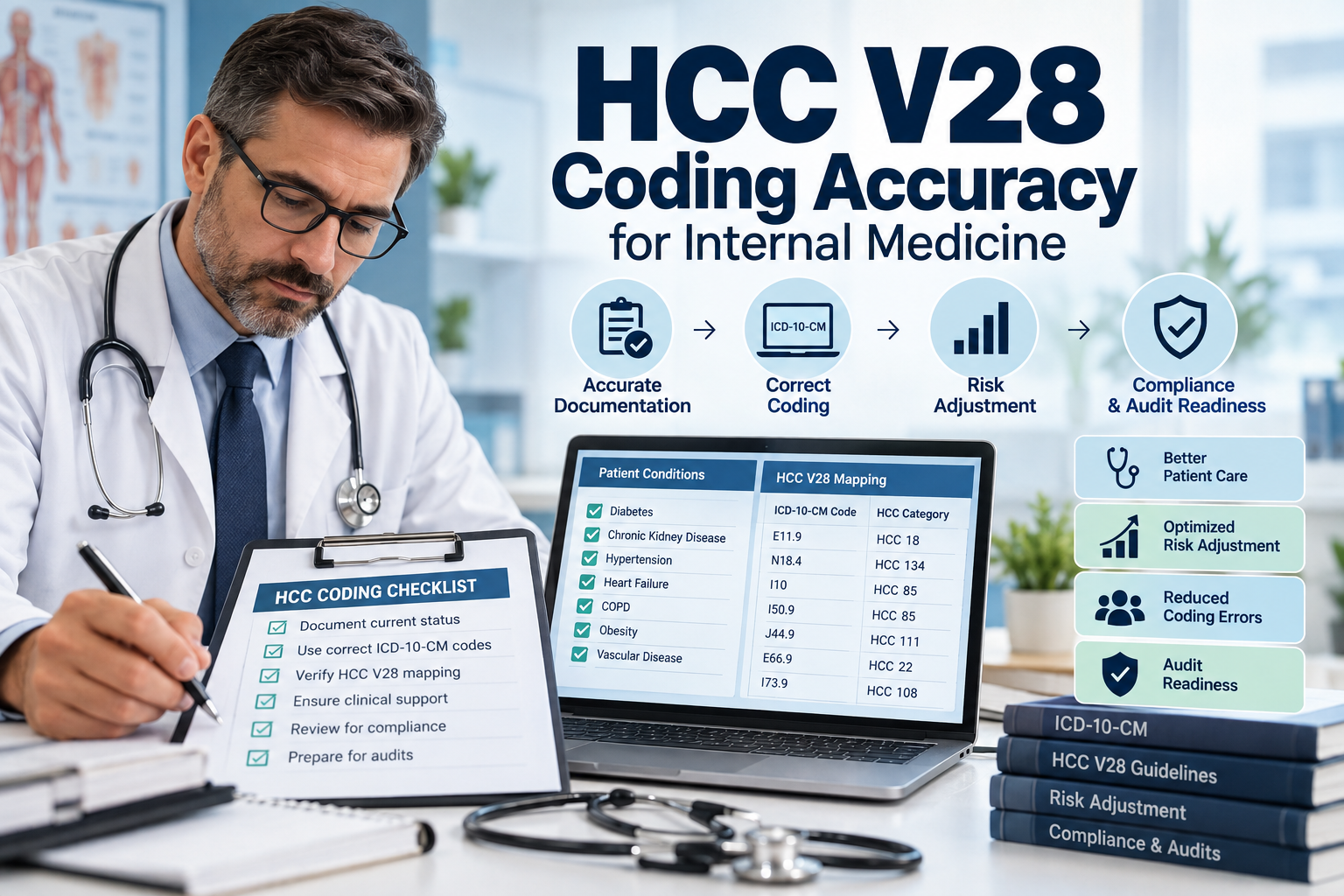 HCC V28 coding accuracy for internal medicine