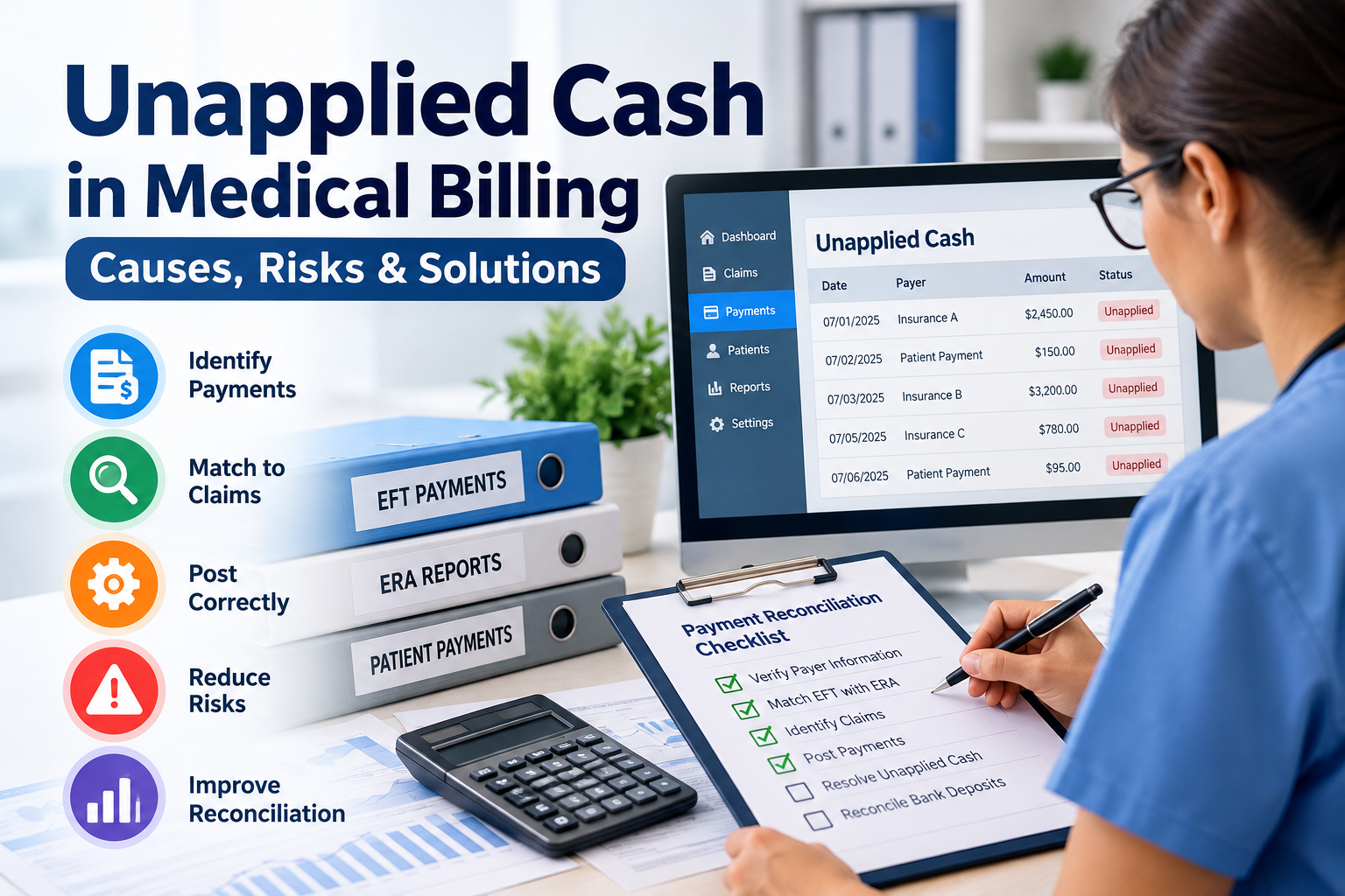 Unapplied Cash in Medical Billing: Causes, Risks & Solutions